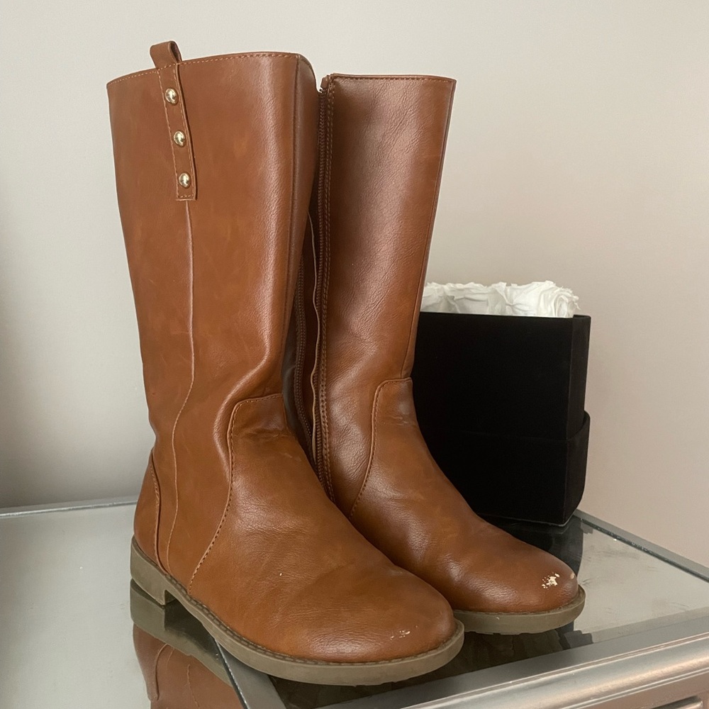 Faux leather boots